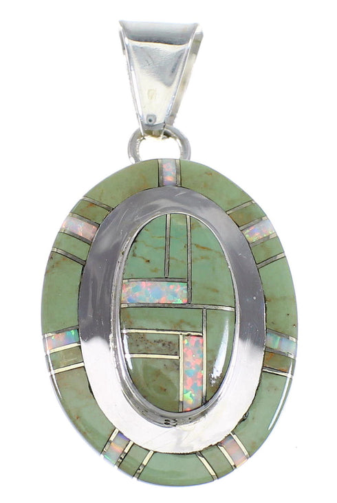 Turquoise And Opal Sterling Silver Pendant Jewelry VX54817