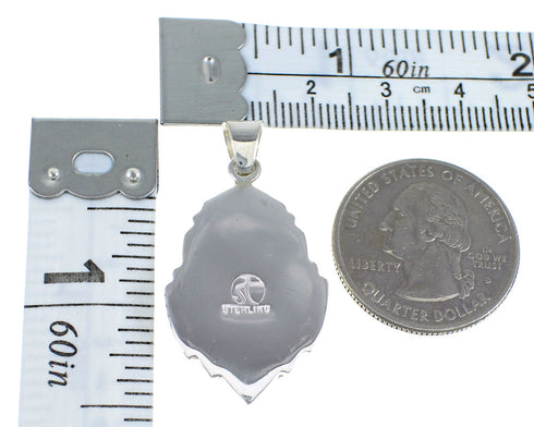 Southwestern Turquoise And Opal Inlay Genuine Sterling Silver Pendant Jewelry VX54842