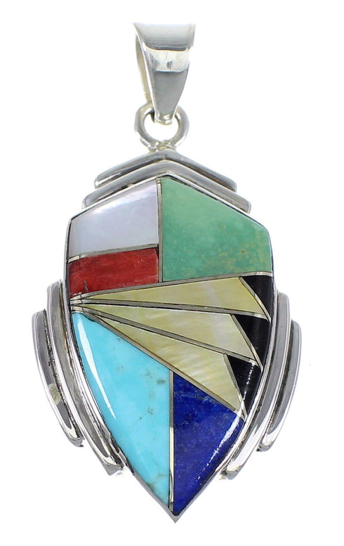 Southwestern Multicolor Genuine Sterling Silver Pendant Jewelry VX54857