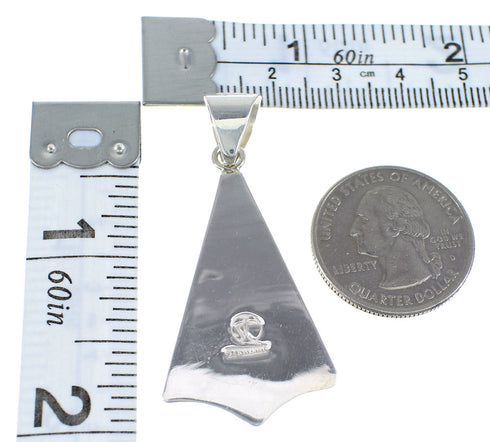 Turquoise Inlay And Sterling Silver Southwest Pendant VX55395