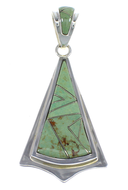 Turquoise Inlay And Genuine Sterling Silver Pendant Jewelry VX55397