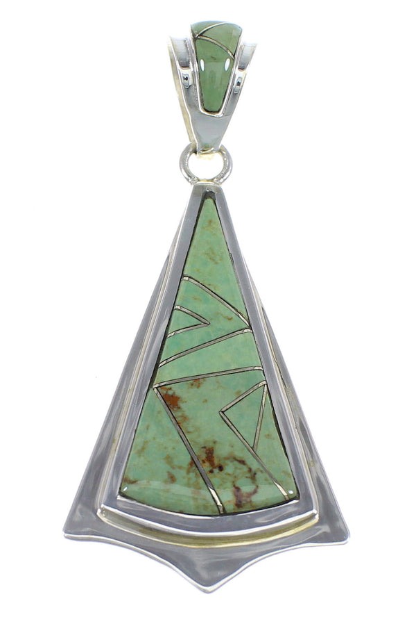 Turquoise Inlay And Genuine Sterling Silver Pendant Jewelry VX55397