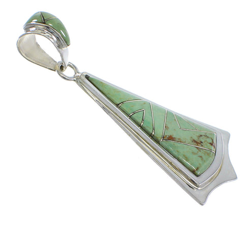 Turquoise Inlay And Genuine Sterling Silver Pendant Jewelry VX55397