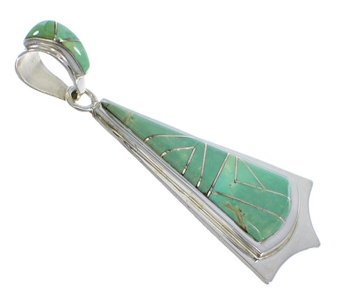 Turquoise Inlay And Authentic Sterling Silver Pendant Jewelry VX55398