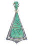 Genuine Sterling Silver And Turquoise Southwest Pendant Jewelry VX55404