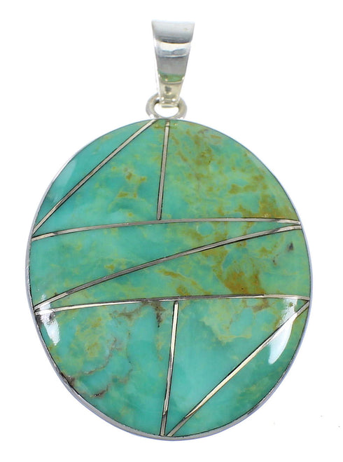 Southwest Turquoise And Genuine Sterling Silver Pendant VX55423