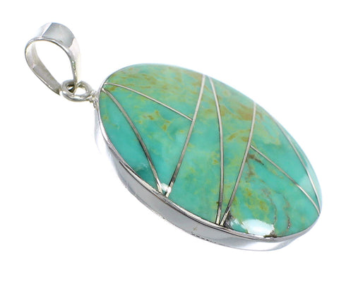 Southwest Turquoise And Genuine Sterling Silver Pendant VX55423