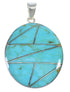 Turquoise Inlay And Authentic Sterling Silver Pendant VX55428