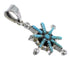 Authentic Sterling Silver And Turquoise Needlepoint Pendant VX55475