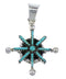 Silver And Turquoise Needlepoint Southwest Pendant VX55476