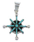 Silver And Turquoise Needlepoint Southwest Pendant VX55476