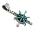 Silver And Turquoise Needlepoint Southwest Pendant VX55476