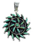 Sterling Silver And Turquoise Needlepoint Southwest Pendant VX55477