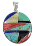Multicolor Inlay Sterling Silver Pendant VX55592