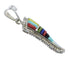 Southwestern Multicolor Inlay And Sterling Silver Pendant VX55611