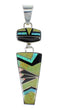 Southwest Sterling Silver And Multicolor Inlay Pendant Jewelry VX55647