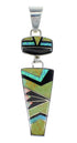 Southwest Sterling Silver And Multicolor Inlay Pendant Jewelry VX55647