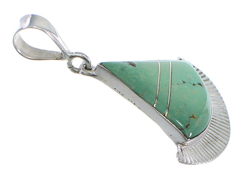 Sterling Silver Turquoise Inlay Southwestern Pendant Jewelry VX55673