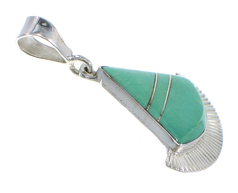 Sterling Silver And Turquoise Inlay Pendant Jewelry VX55676