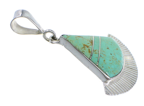 Southwest Sterling Silver and Turquoise Inlay Pendant Jewelry VX55677