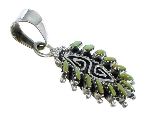 Authentic Sterling Silver Turquoise Needlepoint Water Waves Pendant VX55710