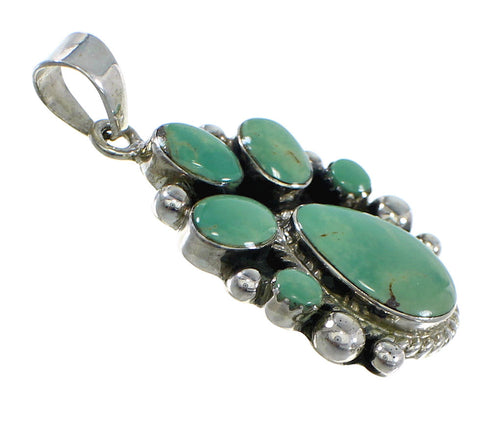 Authentic Sterling Silver And Turquoise Pendant Jewelry VX55718