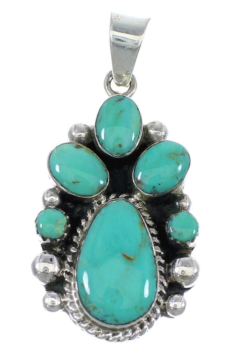 Southwest Sterling Silver And Turquoise Pendant Jewelry VX55719