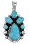 Turquoise And Authentic Sterling Silver Southwest Pendant Jewelry VX55737