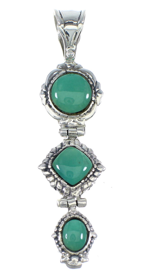 Turquoise And Genuine Sterling Silver Slide Pendant VX55749