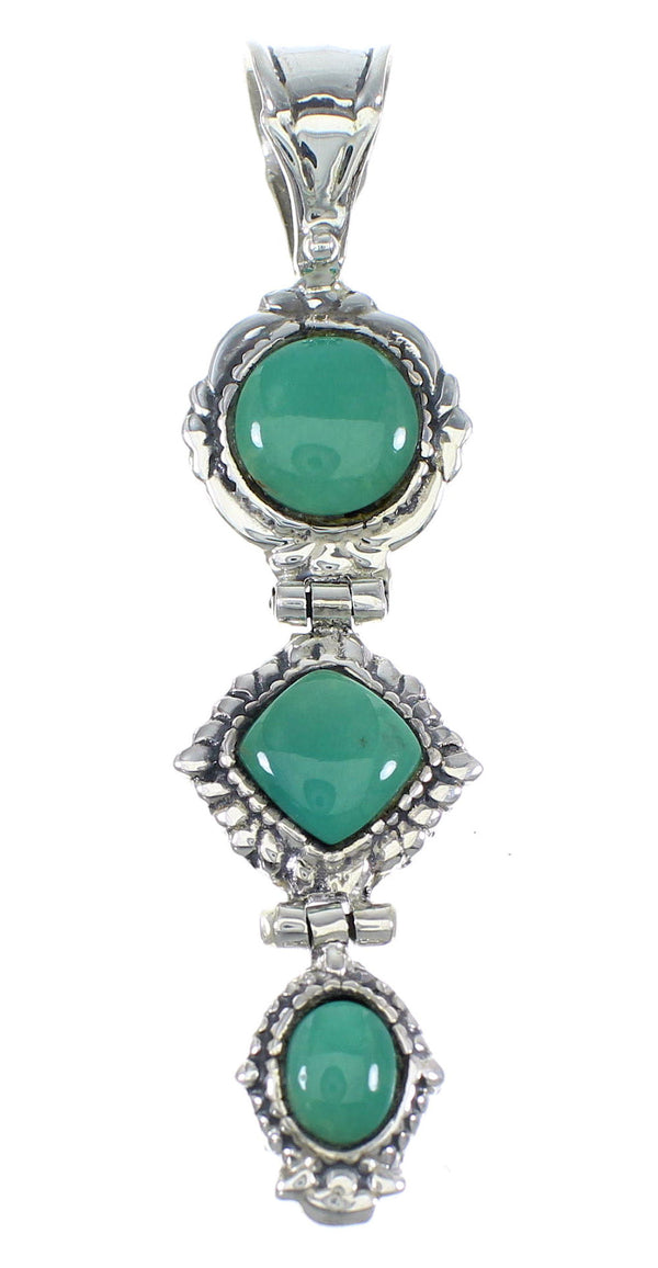 Turquoise And Genuine Sterling Silver Slide Pendant VX55749