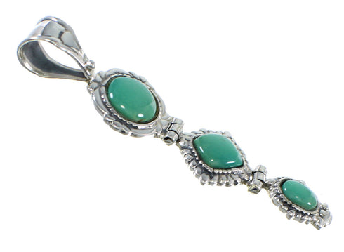 Turquoise And Genuine Sterling Silver Slide Pendant VX55749