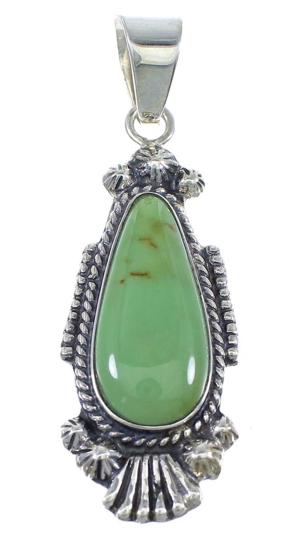 Genuine Sterling Silver Turquoise Southwestern Slide Pendant VX55767