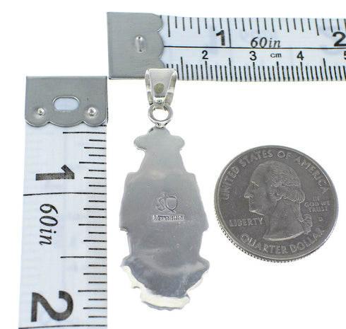 Genuine Sterling Silver Turquoise Southwestern Slide Pendant VX55767