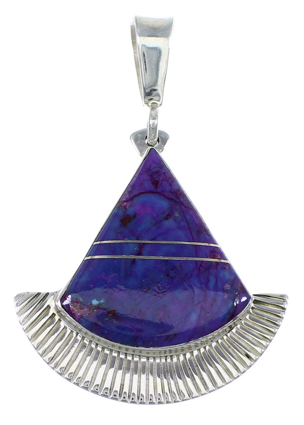 Sterling Silver And Magenta Turquoise Southwest Slide Pendant Jewelry VX55770