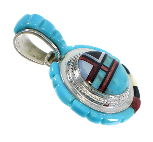Southwest Sterling Silver Multicolor Slide Pendant VX55790
