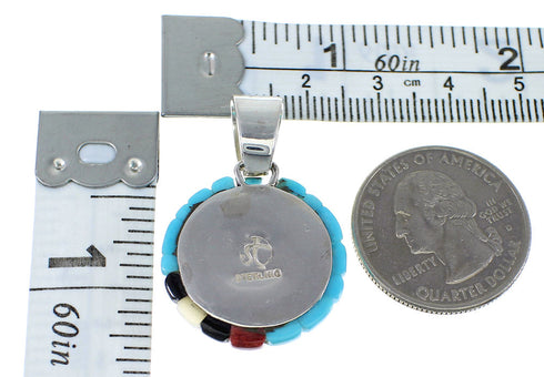 Southwest Sterling Silver Multicolor Slide Pendant VX55790