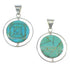 Turquoise Inlay And Authentic Sterling Silver Reversible Pendant VX55796