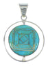 Turquoise Inlay And Authentic Sterling Silver Reversible Pendant VX55796