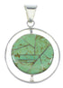 Turquoise Inlay And Sterling Silver Reversible Southwestern Pendant VX55799