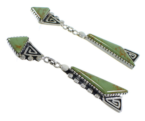 Southwest Water Wave Turquoise Silver Post Dangle Earrings RX56006