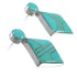 Authentic Sterling Silver Turquoise Inlay Post Earrings RX56086