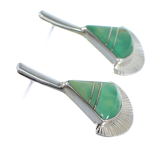 Sterling Silver And Turquoise Inlay Southwestern Post Earrings RX56099