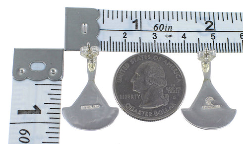 Turquoise Inlay Sterling Silver Post Earrings RX56114