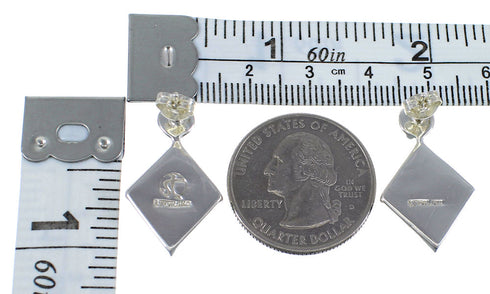 Authentic Sterling Silver Multicolor Inlay Post Earrings RX56128