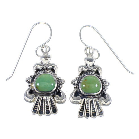 Southwest Sterling Silver Turquoise Hook Earrings RX55776