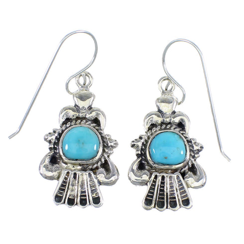 Sterling Silver Turquoise Hook Dangle Earrings RX55791