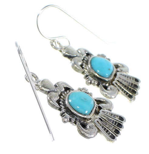 Sterling Silver Turquoise Hook Dangle Earrings RX55791