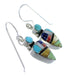 Southwest Multicolor Sterling Silver Hook Earrings RX55841