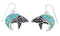 Silver Turquoise Bear Arrow Southwest Hook Dangle Earrings VX55835