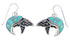 Silver Turquoise Bear Arrow Southwest Hook Dangle Earrings VX55835